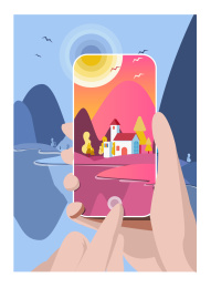 手机科技相机拍照一键美图让世界充满色彩