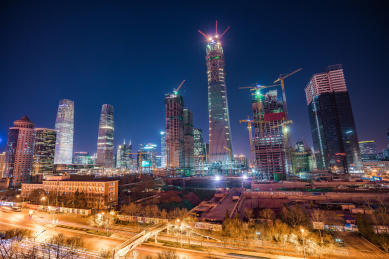 中国北京市东三环国贸CBD城市风光