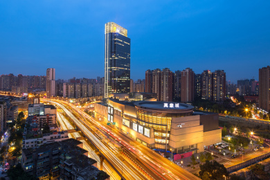成都市二环路万象城商业夜景