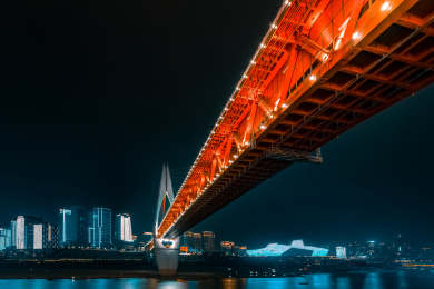 重庆千厮门大桥桥底洪崖洞夜景