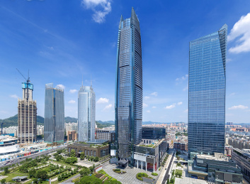 中国广东省东莞市南城CBD城市天际线