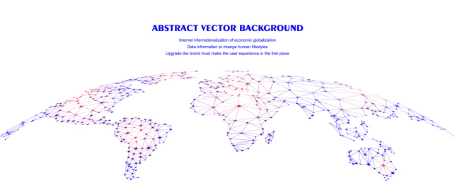 全球网络连接的概念，抽象概念地球