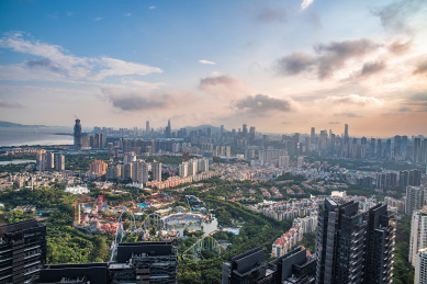 中国广东省深圳市南山区城市风光