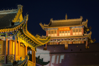 甘肃嘉峪关世界文化遗产关城夜景