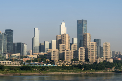 重庆江北嘴中央商务区城市天际线