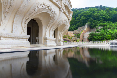 中国江苏省南京市江宁区牛首山风景区佛顶寺佛顶宫佛顶塔风光