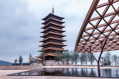 中国江苏省南京市江宁区牛首山风景区佛顶寺佛顶宫佛顶塔风光