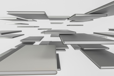 硬皮封面的空白本子宣传册，三维渲染