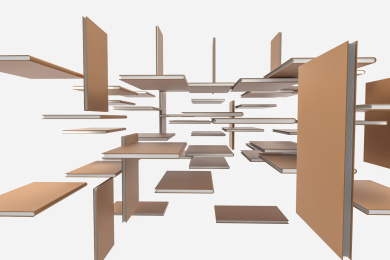 棕色硬皮封面的空白本子宣传册，三维渲染