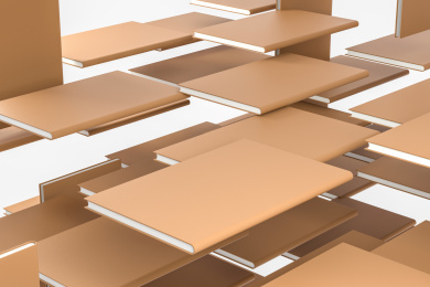 棕色硬皮封面的空白本子宣传册，三维渲染