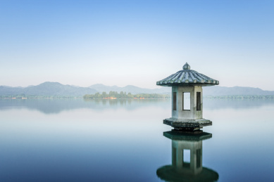 中国浙江杭州西湖清晨风光