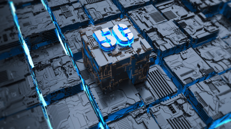 5G科技技术芯片抽象三维场景