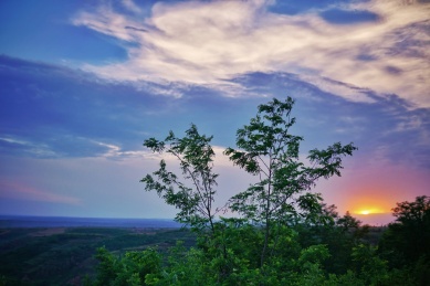 陕西延安洛川黄土高原傍晚