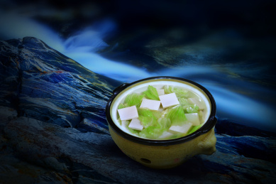 山东传统名吃泰山三美白菜豆腐水