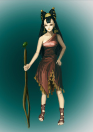 红山文化背景创作人物插画薰甲美女