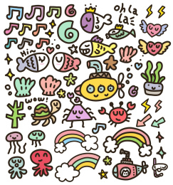 夏日休闲抽象插画