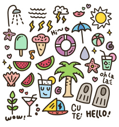 夏日休闲抽象插画