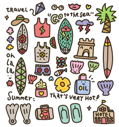 夏日休闲抽象插画