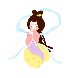 卡通手绘中秋节人物嫦娥插画