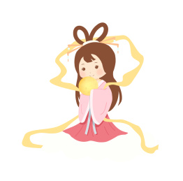 卡通手绘中秋节嫦娥人物插画