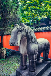 四川成都武侯祠石兽石马墓道
