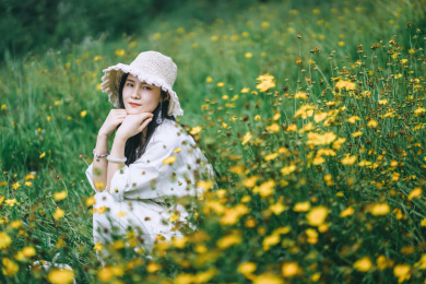 夏日日系小清新田园女孩人像