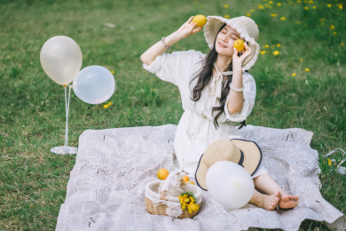 夏日日系小清新田园女孩人像