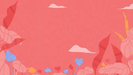 拥抱的情侣粉色植物 背景插画