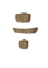 小清新风格棕色藤编盛物筐插画元素