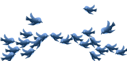 小清新剪纸风格天空飞鸟群插画元素