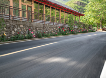 北京郊区妙峰山盘山公路路面素材