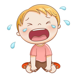 线条风哭泣的小男孩