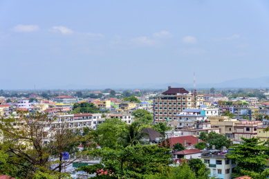 东南亚缅甸大其力城市风光