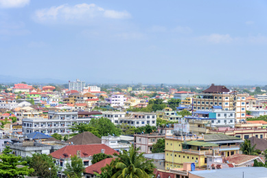 东南亚缅甸大其力城市风光