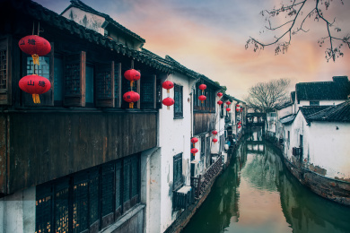 中国江苏苏州山塘古街江南水乡