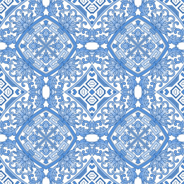 蓝色连续的花纹背景壁纸装饰图案