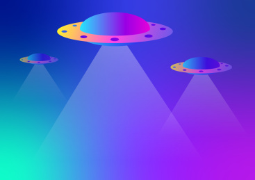 卡通飞碟UFO设计背景