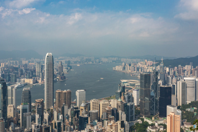 中国香港特别行政区维多利亚港风光