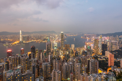 中国香港特别行政区维多利亚港风光