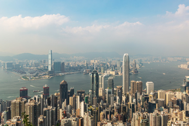 中国香港特别行政区维多利亚港风光