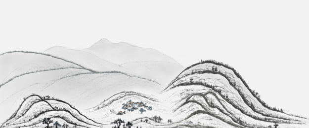 云南深山茶林茶山水墨画包装设计