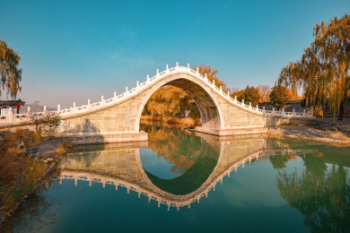 中国北京颐和园绣漪石拱桥