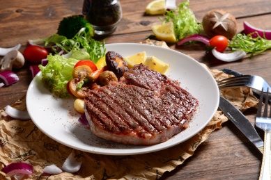 steak medium rare beef with spices