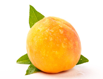 白色底上的一个黄桃