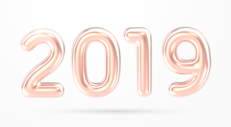 2019 三维渲染玫瑰金铝膜气球字