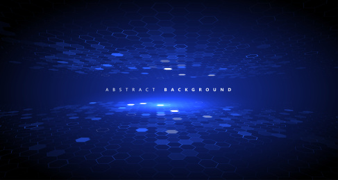  矩阵的无数块、大数据、量子计算机概念、云计算、彩色黑洞效果。