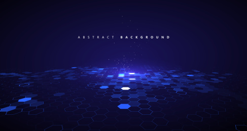  矩阵的无数块、大数据、量子计算机概念、云计算、彩色黑洞效果。