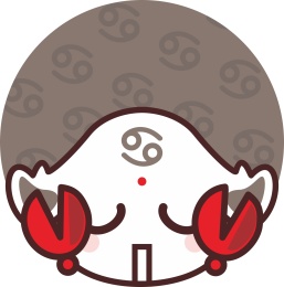 原创矢量卡通星座表情巨蟹座