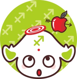 原创矢量卡通星座表情射手座