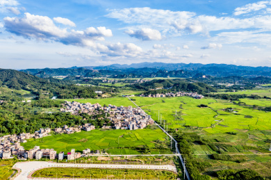中国广西玉林市兴业县乡村自然风光航拍